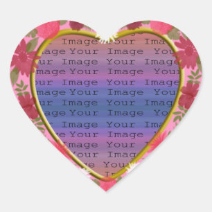 Pink-Blume - benutzerdefinierte Heart-Aufkleber Herz-Aufkleber