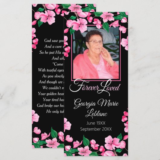 Pink-Blume Benutzerdefinierte Memorandum-Keepake-K (Vorne/Hinten)