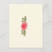 Pink Blume Benutzerdefinierte Richtungskarten Begleitkarte (Rückseite)