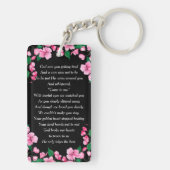 Pink-Blume-Benutzerdefinierter Gedenkensake Schlüsselanhänger (Rückseite)