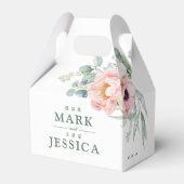 Pink Blume Bilingual Chinese Wedding Danke Geschenkschachtel (Vorderseite)