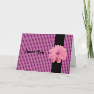 Pink Blume Black Ribbon Vielen Dank Dankeskarte
