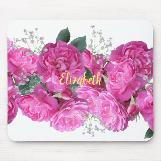 Pink Blume Bouquet anpassen Mousepad (Vorne)