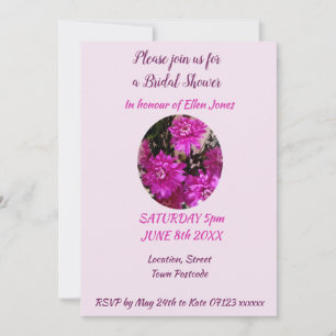 Pink Blume Bouquet Blumenladen Brautparty Einladung