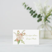 Pink Blume Bouquet Business Card Visitenkarte (Stehend Vorderseite)