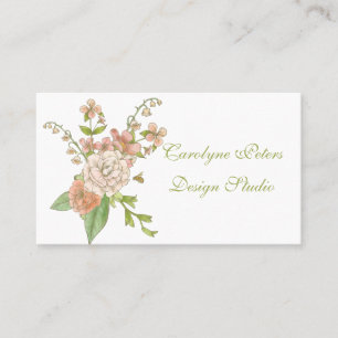 Pink Blume Bouquet Business Card Visitenkarte
