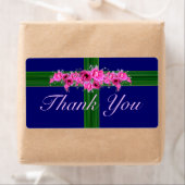 Pink Blume Bouquet Danke Aufkleber - Etiketten (Insitu)