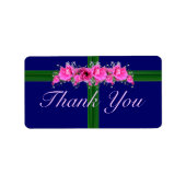 Pink Blume Bouquet Danke Aufkleber - Etiketten Adressaufkleber (Vorne)