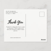 Pink Blume Bouquet für Peach Party Dank Postkarte (Rückseite)