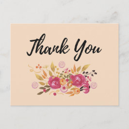Pink Blume Bouquet für Peach Party Dank Postkarte