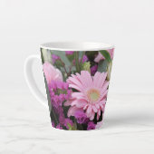 Pink Blume Bouquet Latte Tasse (Linke Ecke)