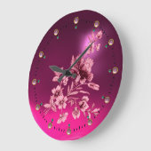 PINK BLUME BOUQUET MIT VORSICHT GROßE WANDUHR (Winkel)
