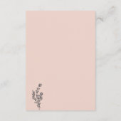 Pink Blume Bouquet Qr Wedding Website Begleitkarte (Rückseite)
