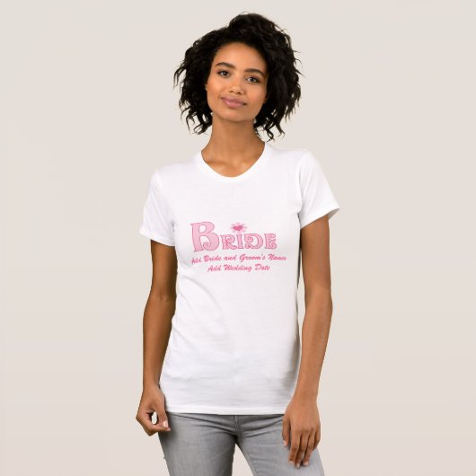 Pink Blume Bridge Anpassbarer T - Shirt (Vorne ganz)