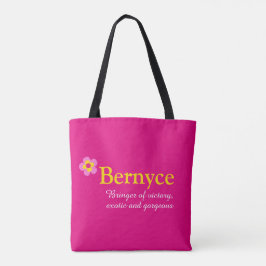 Pink Blume Brinname Tasche