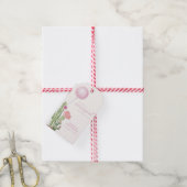 Pink Blume Cactus Balloon Cowgirl Babydusche Geschenkanhänger (Mit Garn)