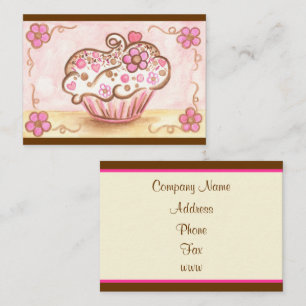 Pink Blume Cupcake Bäckerei Business Cards Visitenkarte