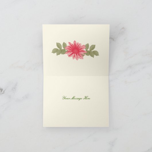 Pink Blume Custom Dankeschön Karten (Innenseite)