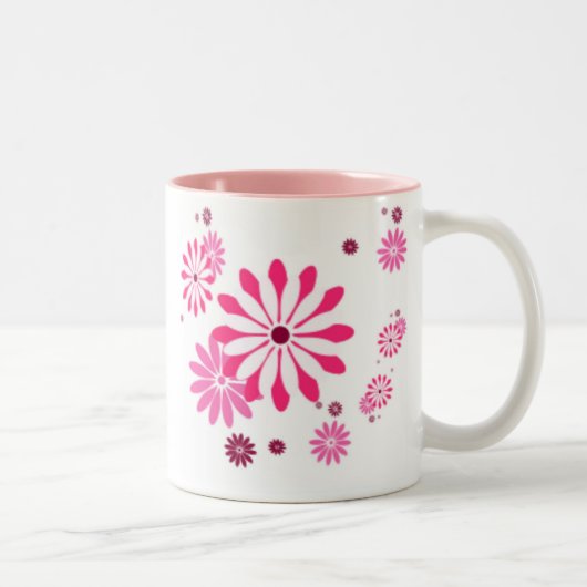 PINK BLUME DESIGNER TASSE - KAFFEE - GIFTE (Rechts)