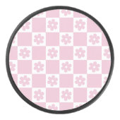 Pink-Blume Eishockey Puck (Vorderseite)