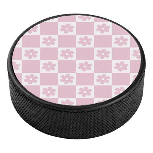 Pink-Blume Eishockey Puck (3/4)