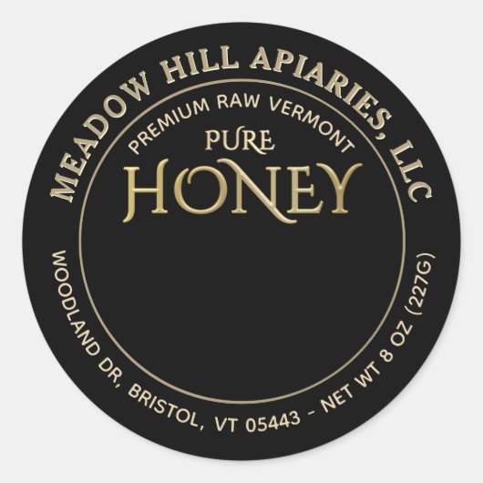 PINK BLUME ETIKETT AUF SCHWARZ RUNDER AUFKLEBER (Vorderseite)