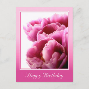 Pink-Blume-Geburtskarte Postkarte