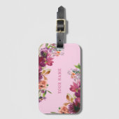 Pink-Blume Gepäckanhänger (Vorderseite Vertikal)
