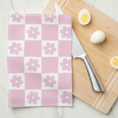 Pink-Blume Geschirrtuch (Viertel Falte)