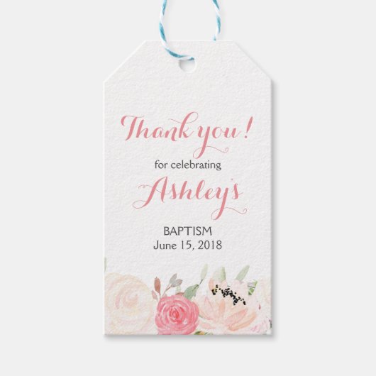 Pink Blume Gevor Tag, Geschenk Tag Geschenkanhänger (Vorderseite)