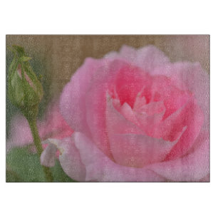 Pink Blume Glasschneider Schneidebrett