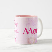 PINK BLUME GLÜCKLICH MUTTER TAG ZweittonKAFFEE Zweifarbige Tasse (VorderseiteRechts)