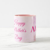 PINK BLUME GLÜCKLICH MUTTER TAG ZweittonKAFFEE Zweifarbige Tasse (Mittel)