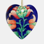 PINK BLUME Green Blue Floral Heart Keramik Ornament (Rechts)
