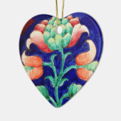 PINK BLUME Green Blue Floral Heart Keramik Ornament (Links)