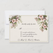 Pink Blume Grüne Weinberge Ferns RSVP Karte (Rückseite)