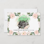 Pink Blume Halloween Baby Shower Advisor Cards Einladung (Rückseite)