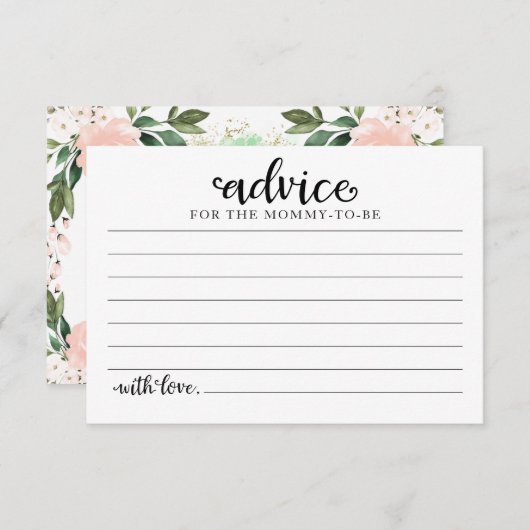 Pink Blume Halloween Baby Shower Advisor Cards Einladung (Vorne/Hinten)