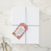 Pink Blume Hochzeit Danke Ihnen für Tag Geschenkanhänger (Mit Garn)