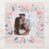 Pink-Blume individualisieren Glücklicher Valentins Weinetikett (Einzelnes Label)