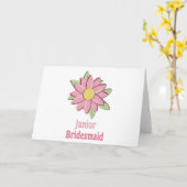 Pink Blume Junior Bridesmaid Karte (Gelbe Blume)