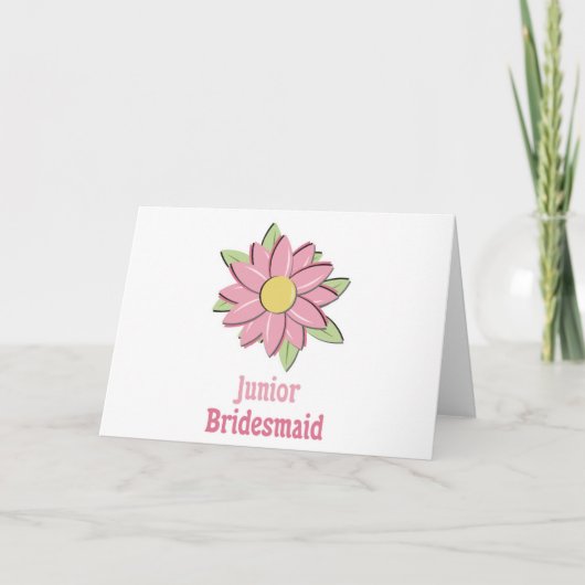 Pink Blume Junior Bridesmaid Karte (Vorderseite)