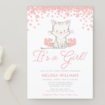 Pink Blume Kitten Girl Babydusche