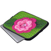 Pink Blume Kunsthandwerk Kroketten Print Electroni Laptopschutzhülle (Vorne Knopf)