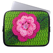 Pink Blume Kunsthandwerk Kroketten Print Electroni Laptopschutzhülle (Vorderseite)