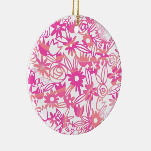 PINK BLUME LACE KERAMIK ORNAMENT (Rechts)