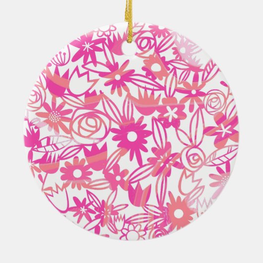 PINK BLUME LACE KERAMIK ORNAMENT (Hinten)