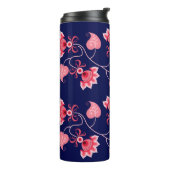 PINK BLUME LIEBE GIFT FÜR FREUND,EHEFRAU, HUSBAND THERMOSBECHER (Nach links gedreht)