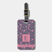Pink-Blume Lila Gepäckanhänger (Vorderseite vertikal)