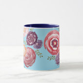 Pink Blume Malerei Bouquet Kaffee Tasse (Zentrum)